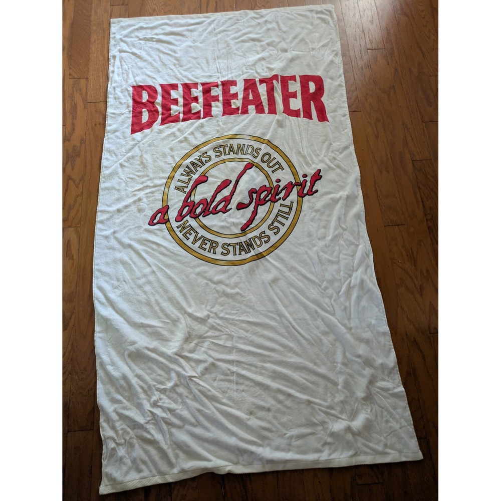 Vintage Beefeater Gin Beach Towel Bold Spirit White Red Promotional Barware NEW
